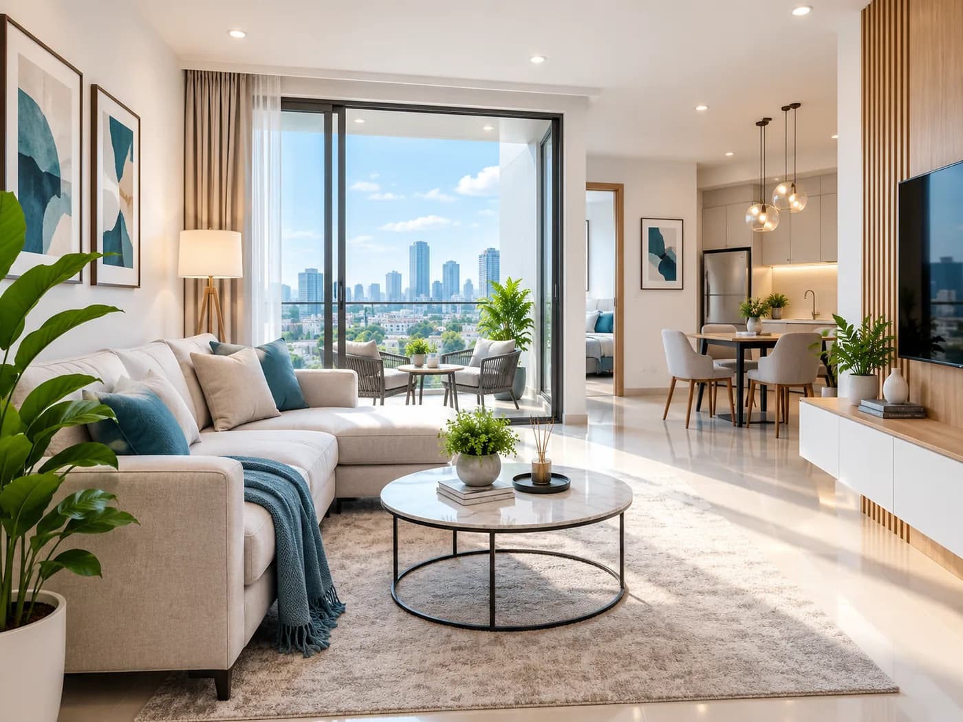 Interior unit apartemen yang tertata